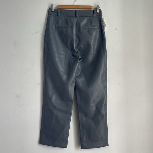 NWT Aritzia Babaton Command Cropped vegan leather mid rise straight leg pant 6 - Picture 7 of 7